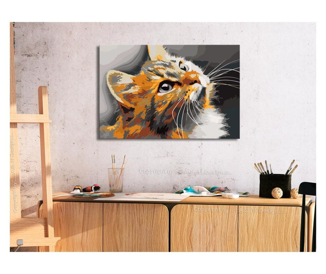 Slika za samostalno slikanje Artgeist - Red Cat - 60 x 40 cm