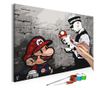 Slika za samostalno slikanje Artgeist - Mario (Banksy) - 60 x 40 cm