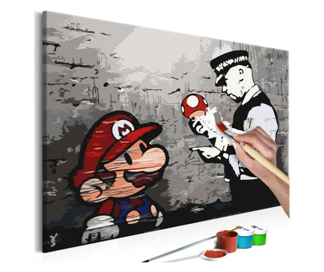 Slika za samostalno slikanje Artgeist - Mario (Banksy) - 60 x 40...