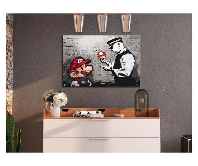 Slika za samostalno slikanje Artgeist - Mario (Banksy) - 60 x 40 cm