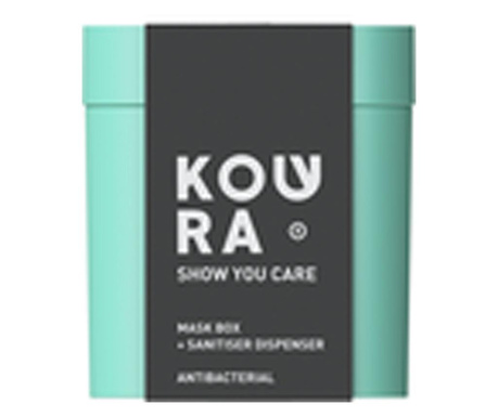 Cutia antibacteriana pentru masca si spray dezinfectant, turcoaz, Koura