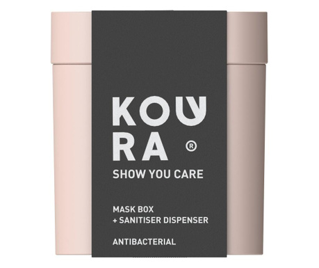Cutie antibacteriana pentru masca si spray dezinfectant,roz, Koura