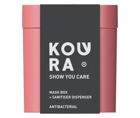 Cutie antibacteriana pentru masca si spray dezinfectant, rosu, Koura