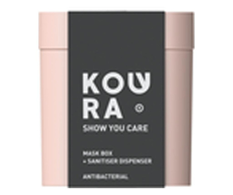 Cutia antibacteriana pentru masca si spray dezinfectant,roz, Koura