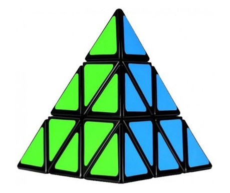 Cub rubik, forma piramida, antistres, multicolor, Piramix Black
