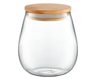 Borcan sticla cu capac bambus 0.7L, AMBITION Belly