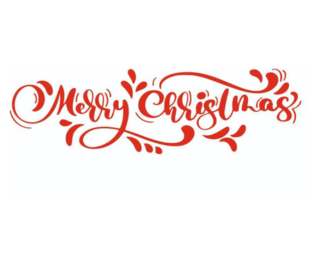 Sticker decorativ pentru Craciun, cu mesaj Merry Christmas, 97 x 29 cm Oracal, Autocolant PVC, 97x29 cm