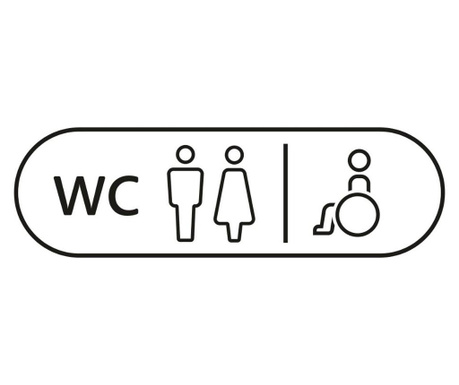 Sticker indicator toaleta, pentru femei si barbati, autocolant PVC, 15 x 15 cm