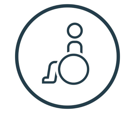 Sticker indicator toaleta, pentru femei si barbati si persoane cu dezabilitati, oval, autocolant PVC, 11 x 36 cm