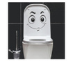 Sticker decorativ pentru baie, cu emoji vesel, pentru vasul de toaleta, 25 x 25 cm