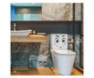 Sticker decorativ pentru baie, cu emoji vesel, pentru vasul de toaleta, 25 x 25 cm