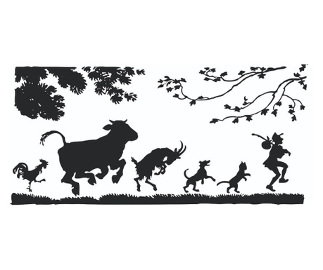 Sticker amuzant cu animale, pentru decor, 97 x 46 cm