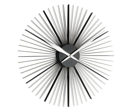 Ceas de perete analog XXL, colorat, creat de designer, model DAISY, negru/transparent, TFA 60.3023.01