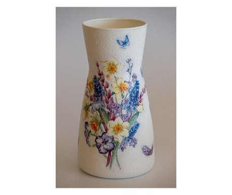 Vaza decorativa handmade,sticla, 10x10x20 cm
