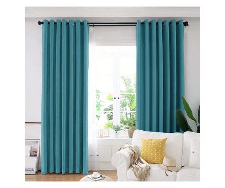 Draperie din catifea blackout cu inele auriu antic, densitate 700 g/ml, Casal, 1 buc Madison 200x225 cm