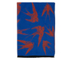 Esarfa albastra/grena cu randunele, casmir  190 x 60