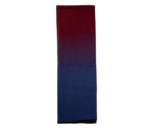 Eșarfă degradé roșu/albastru, casmir, 200x70 cm