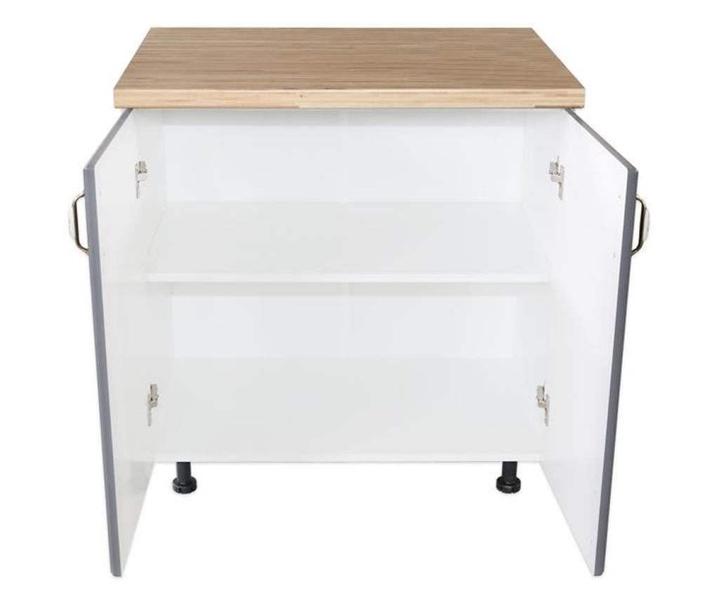 Donji dio namještaja s 2 vrata, dimenzija 80 cm, uzorak "zebra" (bijelo/sivo), izrađen od MDF-a, s radnom pločom od jasena, dime - 3