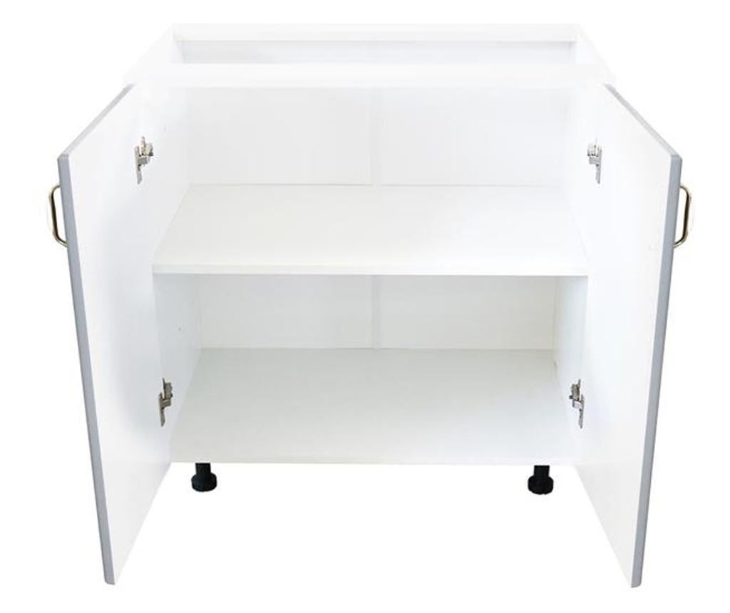 Donji dio namještaja s 2 vrata, dimenzija 80 cm, uzorak "zebra" (bijelo/sivo), izrađen od MDF-a, s radnom pločom od travertina, - 5