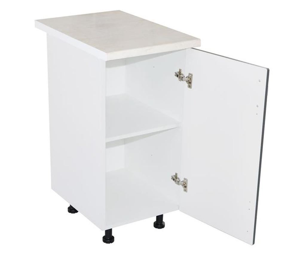 Donji dio namještaja s jednim vratima "zebra" (bijelo/sivo MDF) i radna ploča od travertina dimenzija 40x85x60. - 4