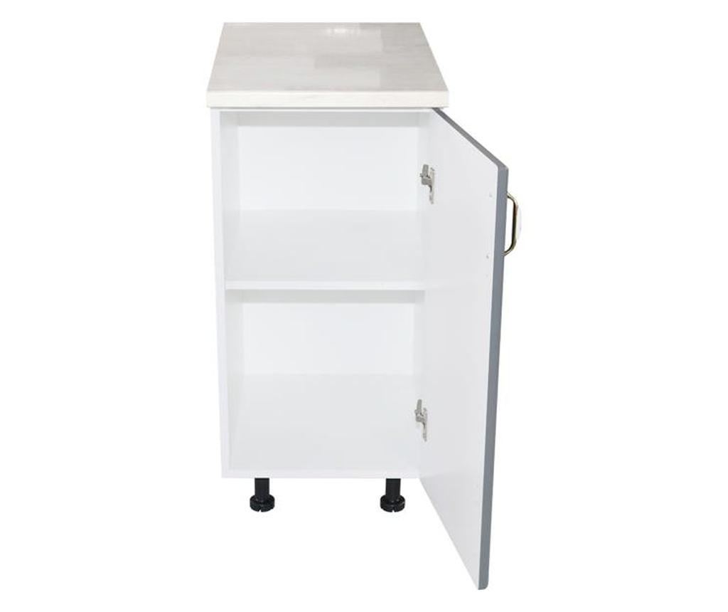 Donji dio namještaja s jednim vratima "zebra" (bijelo/sivo MDF) i radna ploča od travertina dimenzija 40x85x60. - 5