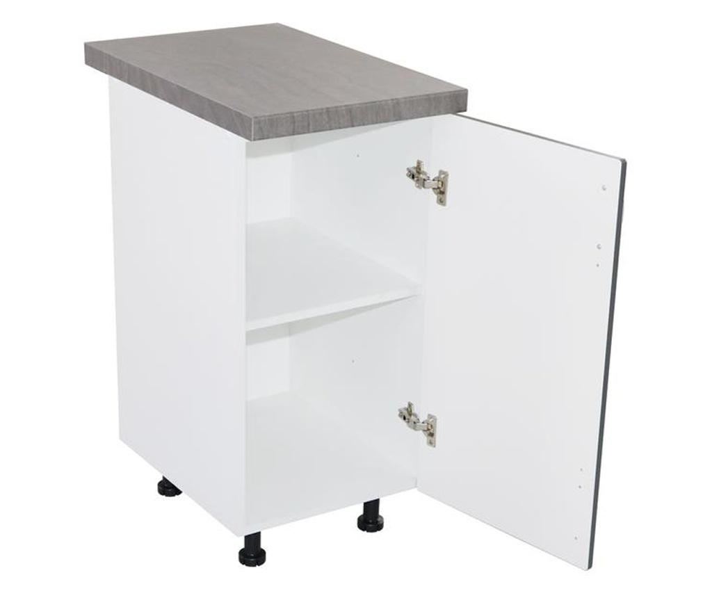Donji dio ormarića s jednim vratima s uzorkom "zebra", bijele/sive boje (MDF), i radna ploča od betona dimenzija 40x85x60. - 5