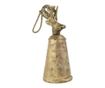 Clopotel metalic cu ren, auriu antichizat, 15 cm