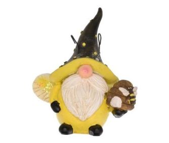 Gnome figura, sárga/fekete, 8x8x11 cm
