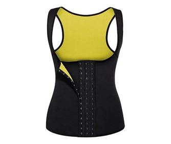 Corset flatbelly tip sauna pentru slabit si modelarea taliei din neopren, cu 3 adaptori graduali pentru talie, XXXL, Doty  80x55