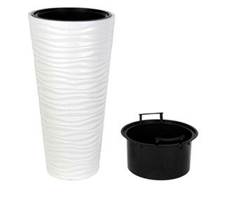 Serinova Ghiveci flori 30xh57cm, 5,5lt, 2 piese, alb