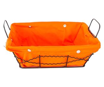Raki cos servire paine dreptunghiular 23x18x8 cm din metal si panza, orange