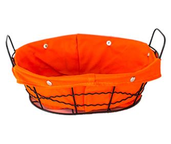 Raki cos paine oval 25x20x8 cm din metal si panza, orange