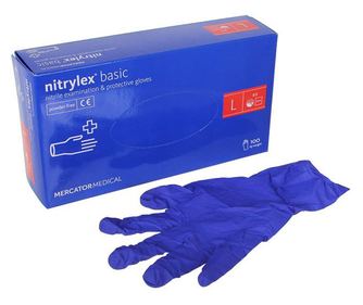 Manusi de unica folosinta nitrylex basic, L, set 100buc