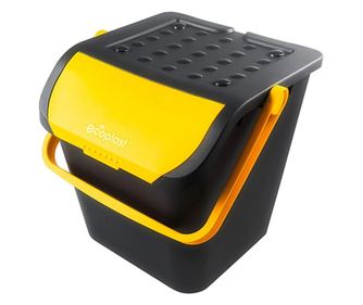 Cos stivuibil cu capac si maner, 35 litri, Eco, galben