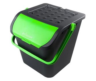 Cos stivuibil cu capac si maner, 35 litri, Eco, verde