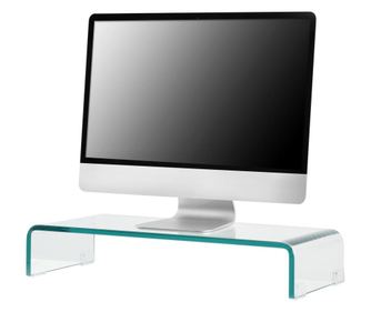 Monitor alátét monitortartó állvány üveg átlátszó 40 x 25 x 11 cm [en.casa]