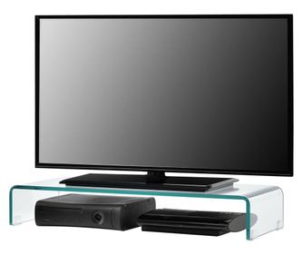 Monitor alátét monitortartó állvány üveg átlátszó 90 x 30 x 13 cm [en.casa]