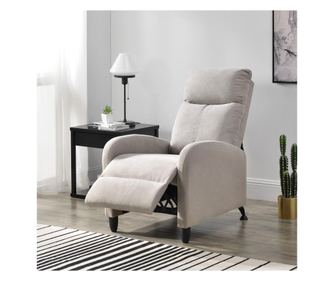 Relax fotel tv fotel kárpitozott fotel dönthető háttámlával fekvőfotel textil barna [en.casa]