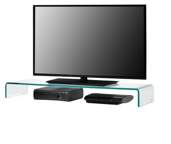 Monitor alátét monitortartó állvány üveg átlátszó 110 x 30 x 13 cm [en.casa]