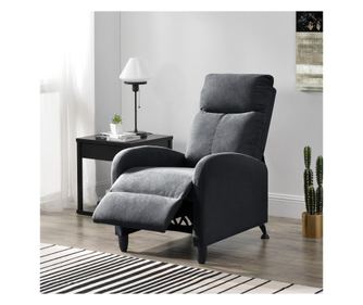 Relax fotel tv fotel kárpitozott fotel dönthető háttámlával fekvőfotel textil sötétszürke [en.casa]