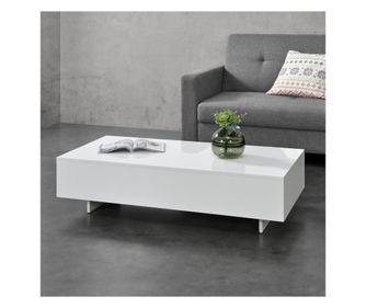 Dohányzóasztal braunschweig 115 x 55 x 31 cm forgácslap fehér [en.casa]