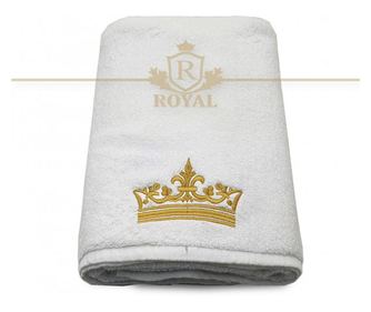 Prosop baie broderie coroana model 5, bumbac 100%, 70x140cm Royal Home