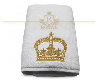 Prosop baie broderie coroana model 3, bumbac 100%, 70x140cm Royal Home