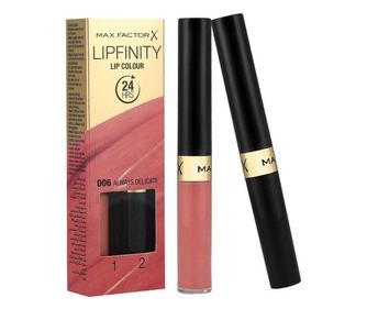 Rdečilo za ustnice, odporno na prenos, Max Factor, Lipfinity, 006 Always Delicate