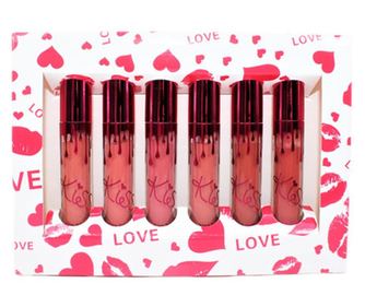 Set 6 šmink, Kiss Beauty, Matte Liquid Lipstick, B
