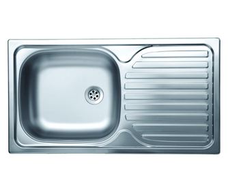 Sudoper od nehrđajućeg čelika, protukalan, lanena završna obrada, 1 kada, 435 x 780 mm, desni ocjeđivač