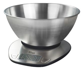 Cantar alimentar digital Zilan ZLN2960 Gri, ecran LED, indicator de baterie scazuta, inox