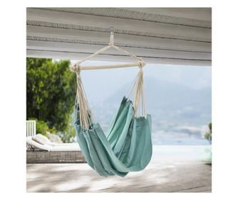 Függő fotel 150 kg-ig függőszék kültérre beltérre egyaránt palakék 360°-ban forgatható [casa.pro]