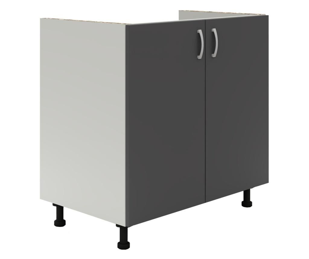 Corp Masca Chiuveta haaus, 2 Usi, Antracit/Alb, 80 x 50 x 80 cm 