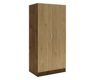 Dulap haaus Pedro, 2 Usi, Stejar Bronz/Lemn Natural, 80 x 51 x 170 cm